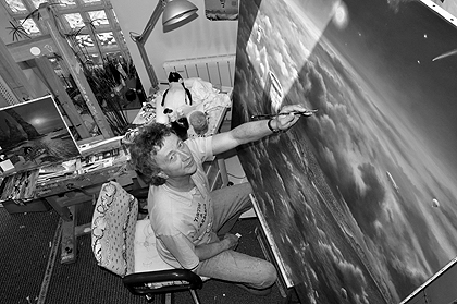 Dominique Vervisch dans son atelier